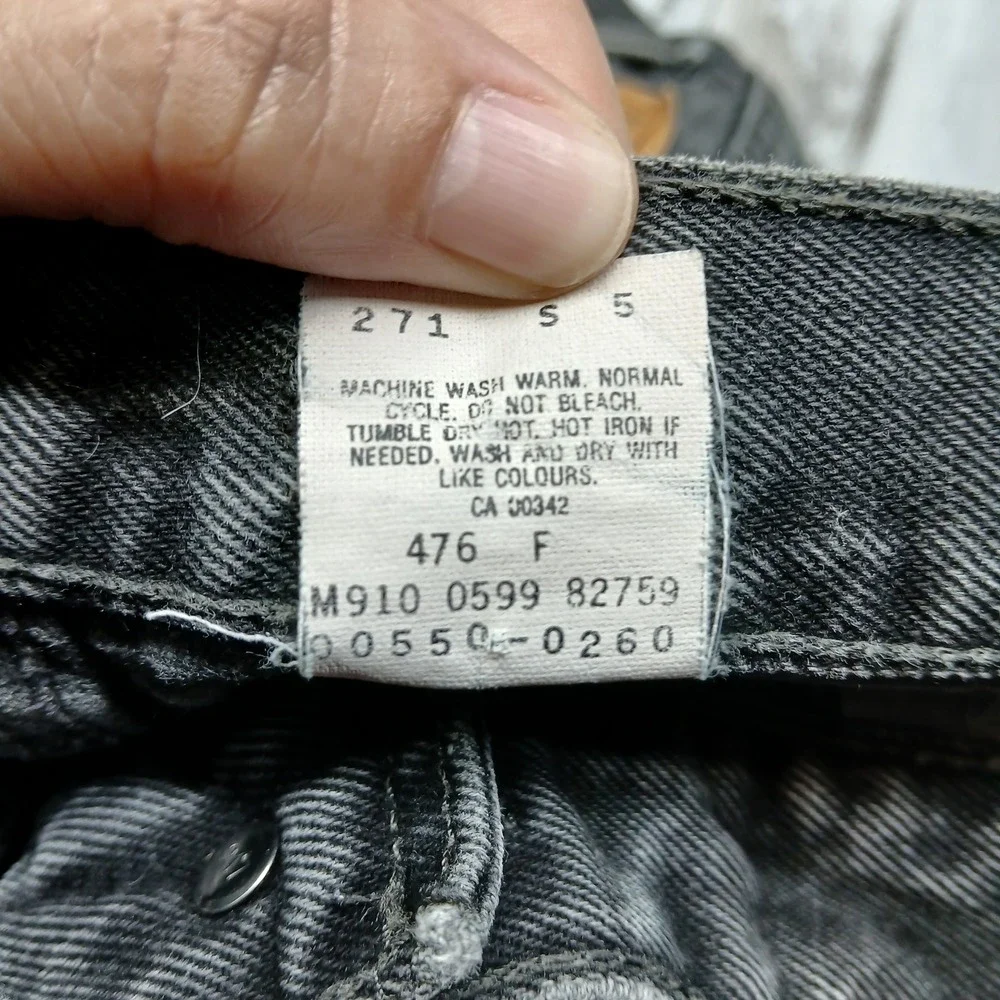 Vintage Levis 550 Relaxed Fit Black Jeans Men W40 L30 Made in Canada Tapered Leg